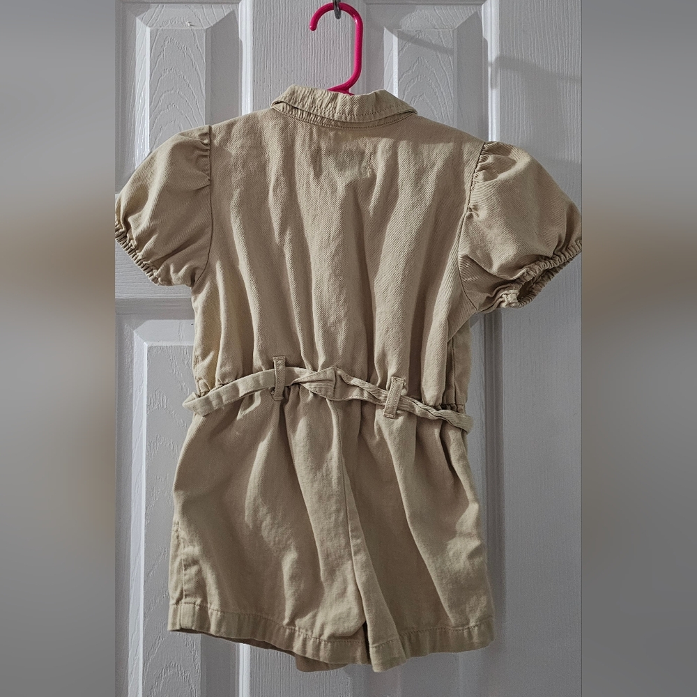 Old Navy Khaki Puff Sleeve Romper Sz 5T - Picture 3 of 3